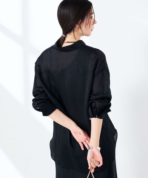 NOLLEY’S Sophi(ノーリーズソフィ)の「ウォッシャブルフィブリルラミーマルチウェイシャツ(シャツ/ブラウス・レディース・ホワイト/ブラック/オリーブ・38)」の17枚目の写真