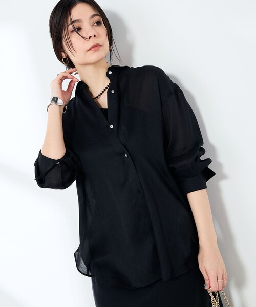 NOLLEY’S Sophi(ノーリーズソフィ)の「ウォッシャブルフィブリルラミーマルチウェイシャツ(シャツ/ブラウス・レディース・ホワイト/ブラック/オリーブ・38)」の21枚目の写真