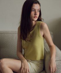 Cider linen knit sleeveless_Olive(OC25-KN07)