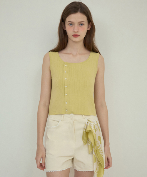 OURNOSTALGIA(アワー ノスタルジア)の「Cider linen knit sleeveless_Olive(OC25-KN07)(Tシャツ/カットソー・レディース・オリーブ・FREE)」の4枚目の写真