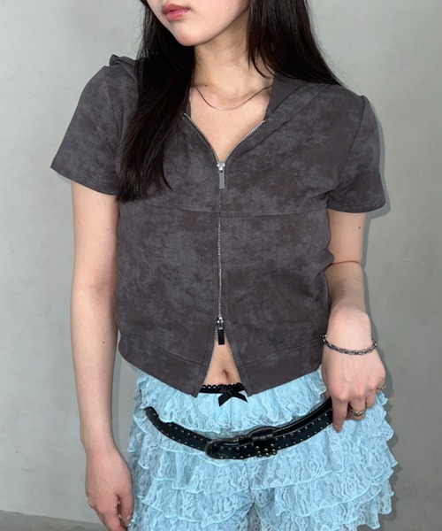Bamm(バム)の「ダブルジップフーディートップス(Tシャツ/カットソー・レディース・ホワイト/グレー/ブラック・FREE)」の21枚目の写真