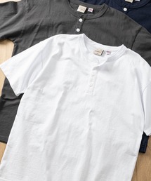【h】〔Goodwear/グッドウェア〕USAコットン ヘビーウェイト ヘンリーネックベーシック半袖 Tシャツ/無地T