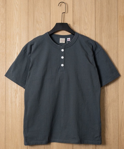 JOHN'S CLOSET（ジョンズクローゼット）の「【h】〔Goodwear/グッドウェア〕USAコットン ヘビーウェイト ヘンリーネックベーシック半袖 Tシャツ/無地T（Tシャツ/カットソー・メンズ・ブルーグレー/ブラック/ダークグレー/ホワイト/ネイビー・SMALL/LARGE/MEDIUM）」の18枚目の写真