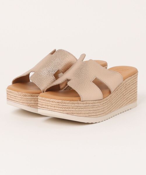 inter-chaussures(インターショシュール)の「【Oh my Sandals】厚底ウエッジレザーサンダル(E62501)(サンダル・レディース・シルバー/ホワイト/ベージュ・35/36/37/38/39)」の6枚目の写真