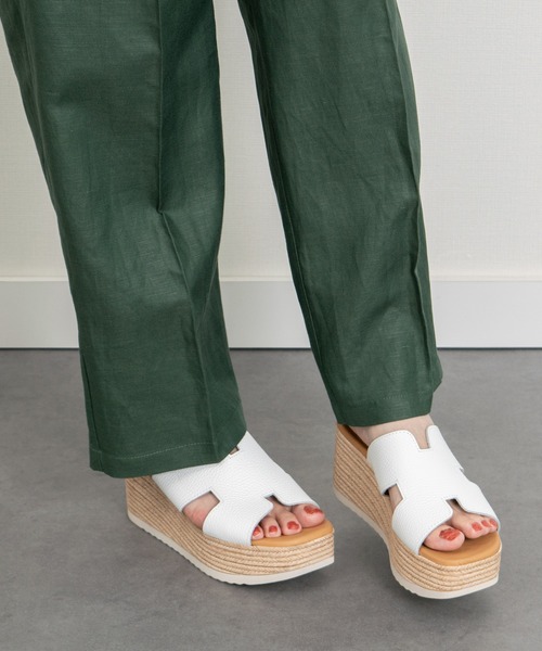 inter-chaussures(インターショシュール)の「【Oh my Sandals】厚底ウエッジレザーサンダル(E62501)(サンダル・レディース・シルバー/ホワイト/ベージュ・35/36/37/38/39)」の7枚目の写真