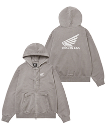 Pigment Scratch Logo Hoodie Zip-Up Navy（パーカー）｜HONDA