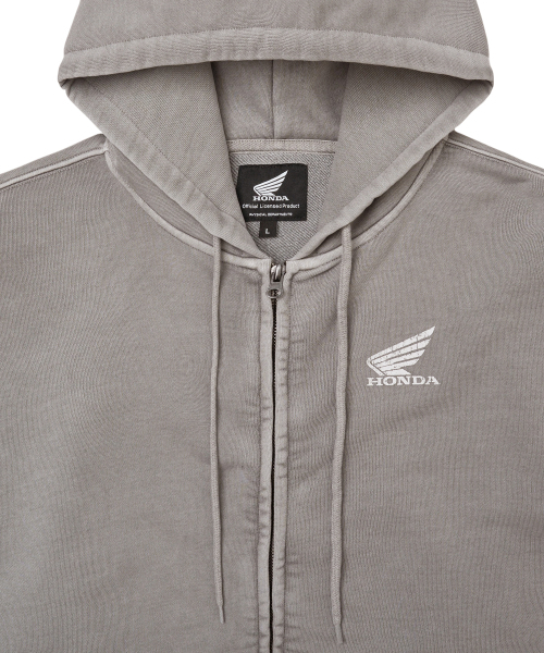 PHYPS MOTORCYCLE（フィップスモーターサイクル）の「Pigment Scratch Logo Hoodie Zip-Up Gray（パーカー・レディース・その他・LARGE/X-LARGE/SMALL/MEDIUM）」の4枚目の写真