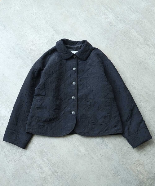 bulle de savon(ビュルデサボン)の「ichijiku quilt ジャカード ジャケット(その他アウター・レディース・キナリ/ブラック・FREE)」の2枚目の写真