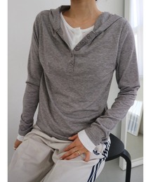 TRUNC | Hooded Henley Pullover(Tシャツ/カットソー)