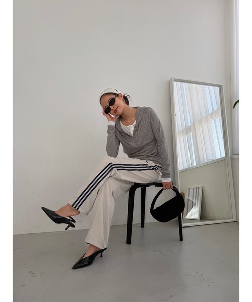 TRUNC（トランクエイティーエイト）の「Hooded Henley Pullover（Tシャツ/カットソー・レディース・グレー・FREE）」の8枚目の写真