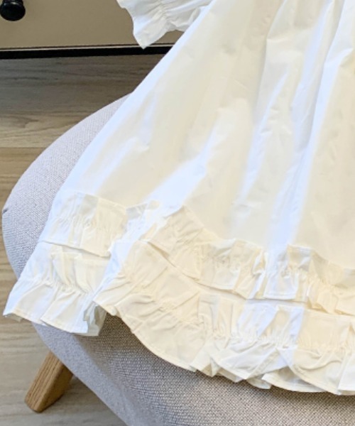 LUCPY(ラクピー)の「シャーリングネックフリルブラウス(シャツ/ブラウス・レディース・ブルー/アイボリー/ホワイト・X-LARGE/LARGE/MEDIUM/SMALL)」の7枚目の写真