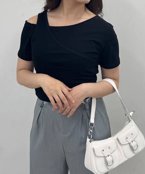 frunco(フランコ)の「レイヤーTシャツ(Tシャツ/カットソー・レディース・ホワイト/ミント/ブラック・FREE)」の2枚目の写真
