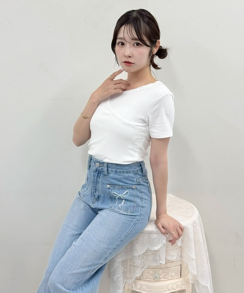 frunco(フランコ)の「レイヤーTシャツ(Tシャツ/カットソー・レディース・ホワイト/ミント/ブラック・FREE)」の11枚目の写真