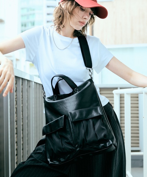 UNISEX】Smooth PU Helmet Bag / スムースPUヘルメットバッグ（トート