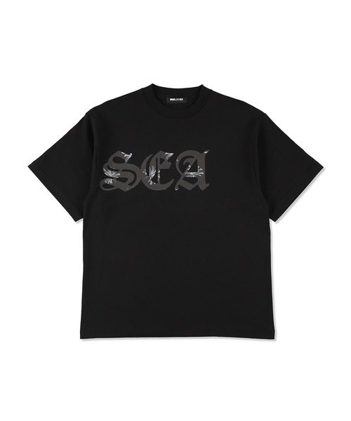 WIND AND SEA(ウィンダンシー)の「Palm Tree Old English Logo S/S Tee(Tシャツ/カットソー・メンズ・ブラック/ホワイト・LARGE/X-LARGE/SMALL)」の1枚目の写真