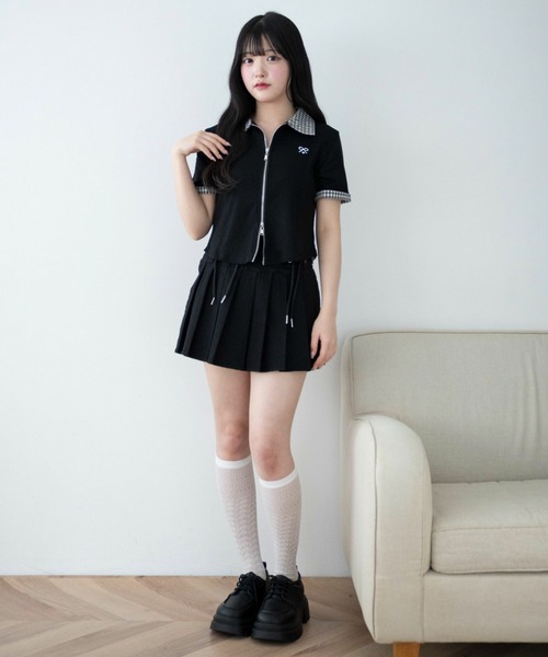 WEGO(ウィゴー)の「WEGO/チェックカラージップトップ(Tシャツ/カットソー・レディース・ホワイト/ブラック・FREE)」の17枚目の写真