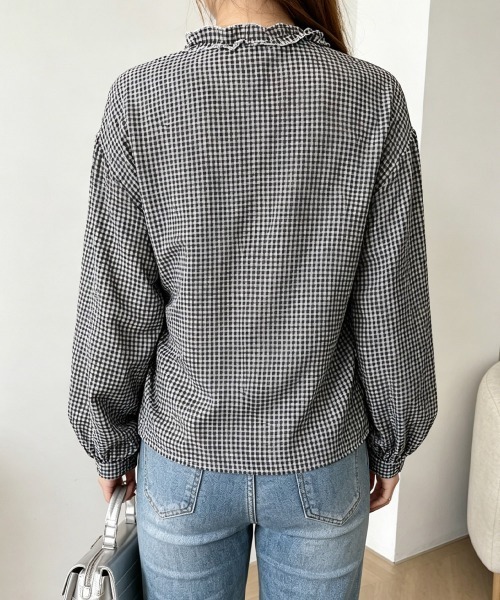 Miniministore(ミニミニストア)の「ギンガムチェックブラウス ウエストリボン(シャツ/ブラウス・レディース・チェック/ライトブルー・M/L)」の20枚目の写真