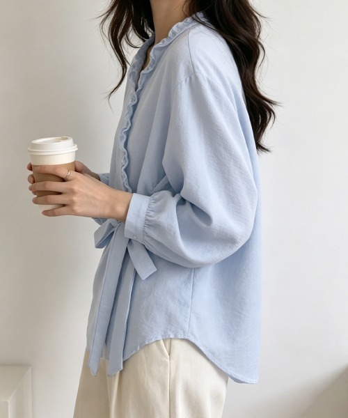 Miniministore(ミニミニストア)の「ギンガムチェックブラウス ウエストリボン(シャツ/ブラウス・レディース・チェック/ライトブルー・M/L)」の22枚目の写真
