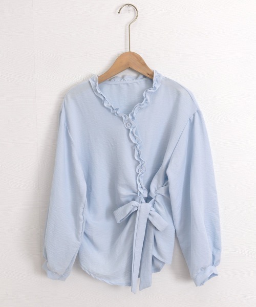 Miniministore(ミニミニストア)の「ギンガムチェックブラウス ウエストリボン(シャツ/ブラウス・レディース・チェック/ライトブルー・M/L)」の14枚目の写真