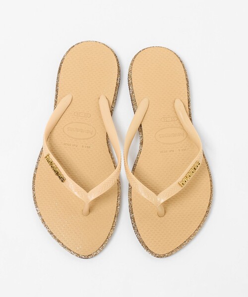 havaianas(ハワイアナス)の「<Havaianas> slim/p glitter(サンダル・レディース・ブラック/モカ・22cm/23cm/24.5cm)」の1枚目の写真