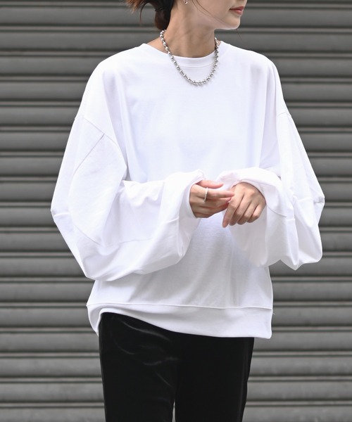 Marient(マリエント)の「カットアウトボリュームスリーブカットソー(Tシャツ/カットソー・レディース・ブラック/ホワイト・FREE)」の19枚目の写真