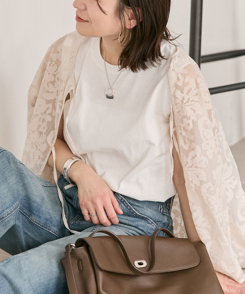 JOURNAL STANDARD(ジャーナルスタンダード)の「《追加2》汗ジミ防止天竺ノースリーブ(Tシャツ/カットソー・レディース・ブラック系その他/チャコールグレー/ホワイト・FREE)」の2枚目の写真