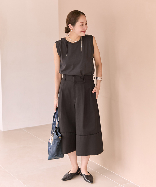JOURNAL STANDARD(ジャーナルスタンダード)の「《追加2》汗ジミ防止天竺ノースリーブ(Tシャツ/カットソー・レディース・ブラック系その他/チャコールグレー/ホワイト・FREE)」の4枚目の写真