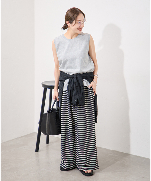 JOURNAL STANDARD(ジャーナルスタンダード)の「《追加2》汗ジミ防止天竺ノースリーブ(Tシャツ/カットソー・レディース・ブラック系その他/チャコールグレー/ホワイト・FREE)」の5枚目の写真