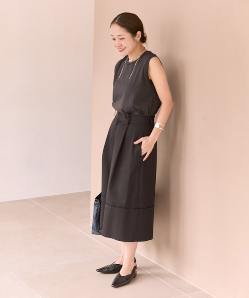 JOURNAL STANDARD(ジャーナルスタンダード)の「《追加2》汗ジミ防止天竺ノースリーブ(Tシャツ/カットソー・レディース・ブラック系その他/チャコールグレー/ホワイト・FREE)」の8枚目の写真