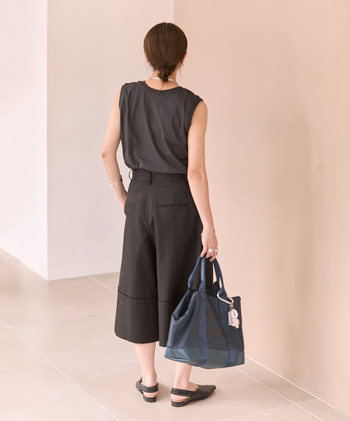 JOURNAL STANDARD(ジャーナルスタンダード)の「《追加2》汗ジミ防止天竺ノースリーブ(Tシャツ/カットソー・レディース・ブラック系その他/チャコールグレー/ホワイト・FREE)」の9枚目の写真