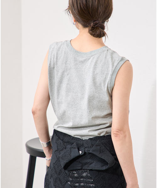 JOURNAL STANDARD(ジャーナルスタンダード)の「《追加2》汗ジミ防止天竺ノースリーブ(Tシャツ/カットソー・レディース・ブラック系その他/チャコールグレー/ホワイト・FREE)」の17枚目の写真