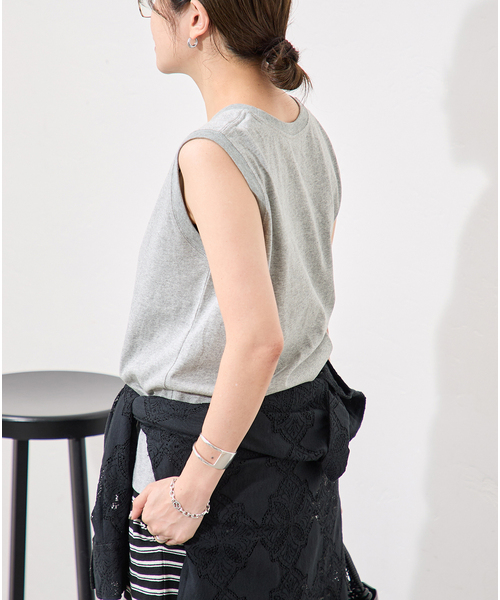 JOURNAL STANDARD(ジャーナルスタンダード)の「《追加2》汗ジミ防止天竺ノースリーブ(Tシャツ/カットソー・レディース・ブラック系その他/チャコールグレー/ホワイト・FREE)」の18枚目の写真