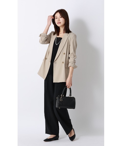 AOYAMA（アオヤマ）の「冷感4ボタンダブルジャケット【超軽量】【涼】【セットアップ着用可】＜紙のような軽い風合いを持った生地「Camifu」＞（スーツジャケット・レディース・ブラック/ネイビー/ベージュ・LL/L/M/S）」の16枚目の写真