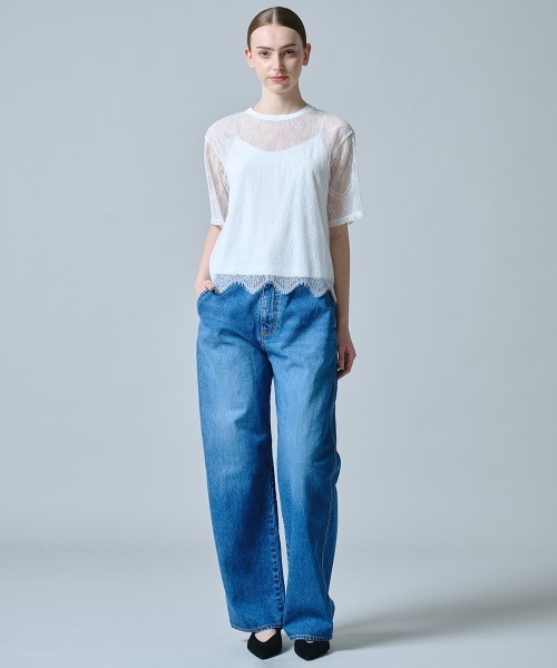 DOUBLE STANDARD CLOTHING(ダブルスタンダードクロージング)の「パネル柄レーストップス(シャツ/ブラウス・レディース・ブラック/オフホワイト・38/36)」の8枚目の写真