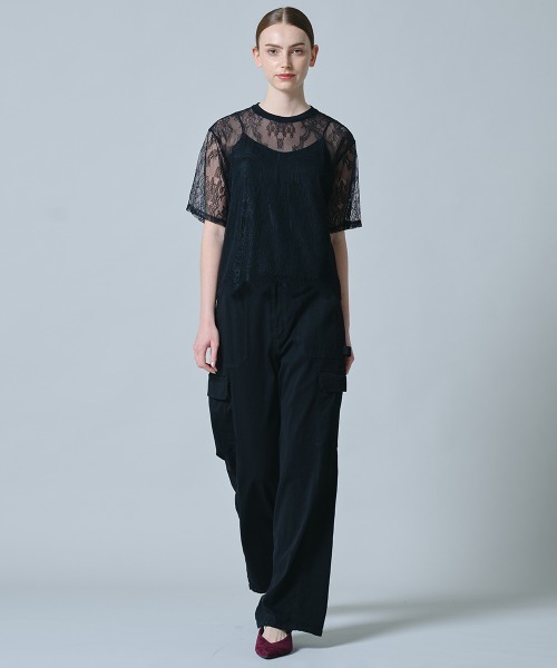 DOUBLE STANDARD CLOTHING(ダブルスタンダードクロージング)の「パネル柄レーストップス(シャツ/ブラウス・レディース・ブラック/オフホワイト・38/36)」の7枚目の写真