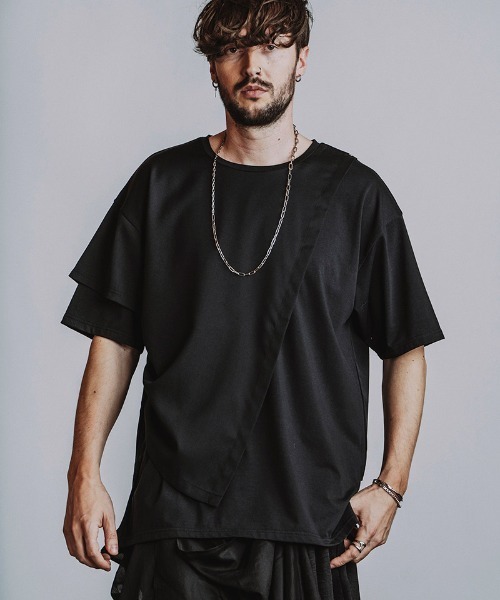 NO ID.(ノーアイディ)の「mt10582-リベットドレープBIG-T Tシャツ(458006-511T)(Tシャツ/カットソー・メンズ・ホワイト/ブラック/グレー・ONE SIZE)」の10枚目の写真