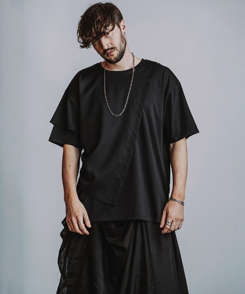 NO ID.(ノーアイディ)の「mt10582-リベットドレープBIG-T Tシャツ(458006-511T)(Tシャツ/カットソー・メンズ・ホワイト/ブラック/グレー・ONE SIZE)」の13枚目の写真