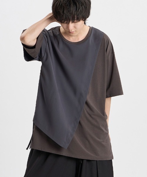 NO ID.(ノーアイディ)の「mt10582-リベットドレープBIG-T Tシャツ(458006-511T)(Tシャツ/カットソー・メンズ・ホワイト/ブラック/グレー・ONE SIZE)」の18枚目の写真