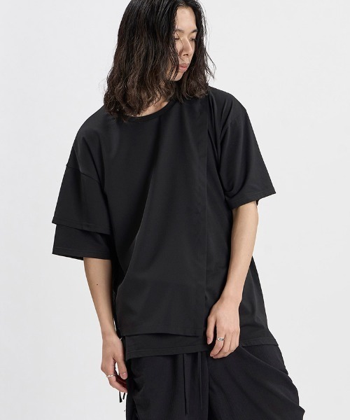 NO ID.(ノーアイディ)の「mt10582-リベットドレープBIG-T Tシャツ(458006-511T)(Tシャツ/カットソー・メンズ・ホワイト/ブラック/グレー・ONE SIZE)」の21枚目の写真