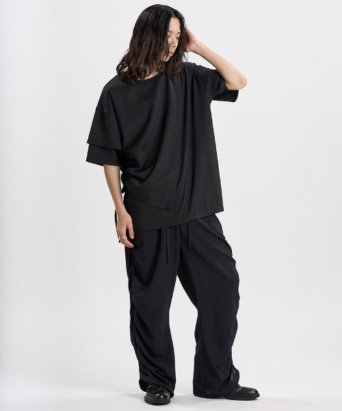 NO ID.(ノーアイディ)の「mt10582-リベットドレープBIG-T Tシャツ(458006-511T)(Tシャツ/カットソー・メンズ・ホワイト/ブラック/グレー・ONE SIZE)」の22枚目の写真