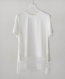 Droite lautreamont | レースコンビ半袖リブカットソー(Tシャツ/カットソー)