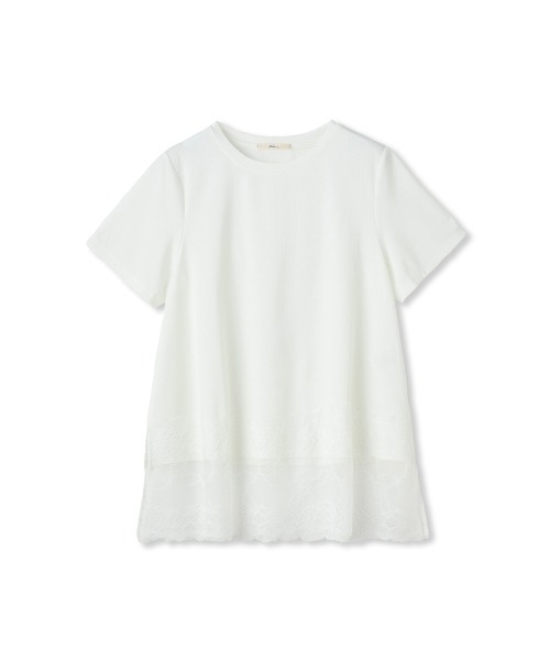 Droite lautreamont（ドロワットロートレアモン）の「レースコンビ半袖リブカットソー（Tシャツ/カットソー・レディース・オフホワイト/ブラック・M）」の15枚目の写真