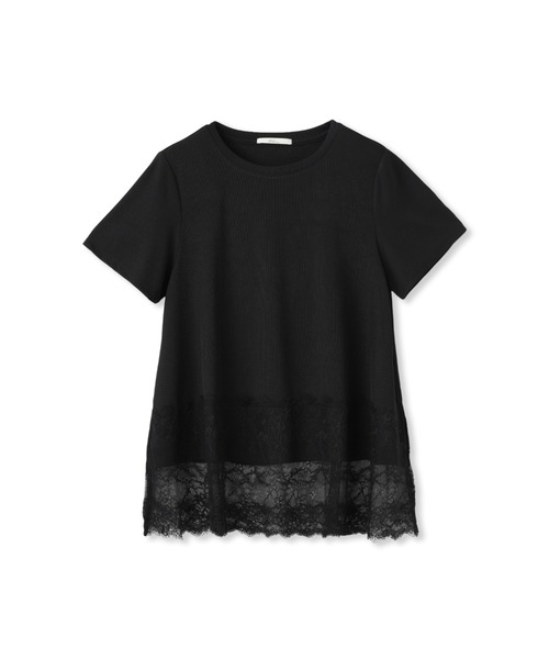 Droite lautreamont（ドロワットロートレアモン）の「レースコンビ半袖リブカットソー（Tシャツ/カットソー・レディース・オフホワイト/ブラック・M）」の17枚目の写真
