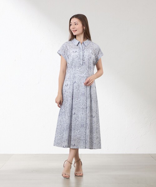 amaca(アマカ)の「【LIBERTY】Indigo Morris ワンピース(ワンピース・レディース・ネイビー・38/40)」の2枚目の写真