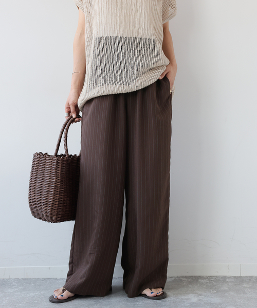 JOURNAL STANDARD relume(ジャーナルスタンダード レリューム)の「《追加2》N/Rダブルストライプパンツ(その他パンツ・レディース・ネイビー/ブラウン・38/36)」の2枚目の写真