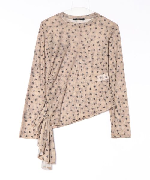 Ritzy(リッツィー)の「ハートドットアシメギャザートップス(Tシャツ/カットソー・レディース・カーキ/グレー・L/M)」の11枚目の写真