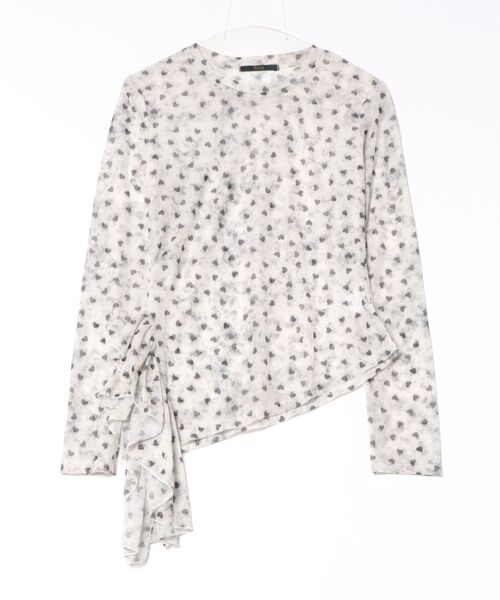 Ritzy(リッツィー)の「ハートドットアシメギャザートップス(Tシャツ/カットソー・レディース・カーキ/グレー・L/M)」の12枚目の写真