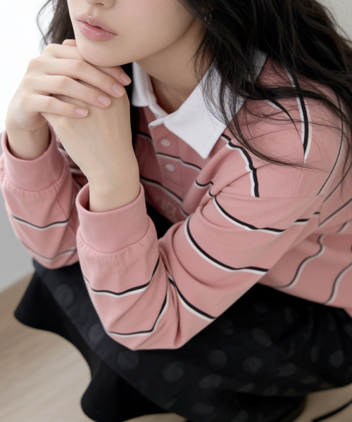THE GREEN LAB（ザグリーンラボ）の「ピンストライプラグビーTシャツ[ライトブルー]（スウェット・レディース・その他・FREE）」の16枚目の写真