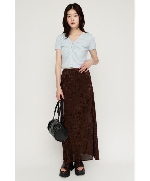 SLY(スライ)の「GATHER EYELET V/N CD ギャザーアイレットブイネックカーデ 夏服 秋服(カーディガン/ボレロ・レディース・ブラック/ホワイト/ライトブルー・FREE)」の8枚目の写真