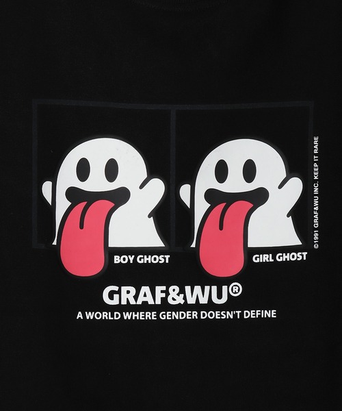 GRAF&WU(グラフアンドユー)の「GRAF&WU グラフアンドウー ゴーストプリント 半袖Tシャツ オーバーサイズ(Tシャツ/カットソー・メンズ・ホワイト/ブラック・XL/M/L)」の13枚目の写真